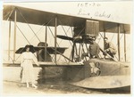 [1918] Woman and Two Men by Seaplane at Dinner Key (Miami, Fla.)