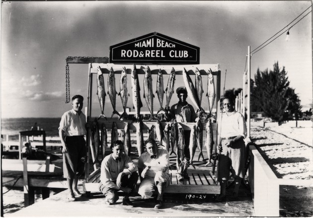Men with Fishing Catch at Miami Beach Rod & Reel Club Dock