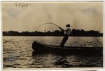 [1925] Man Fishing in Canoe