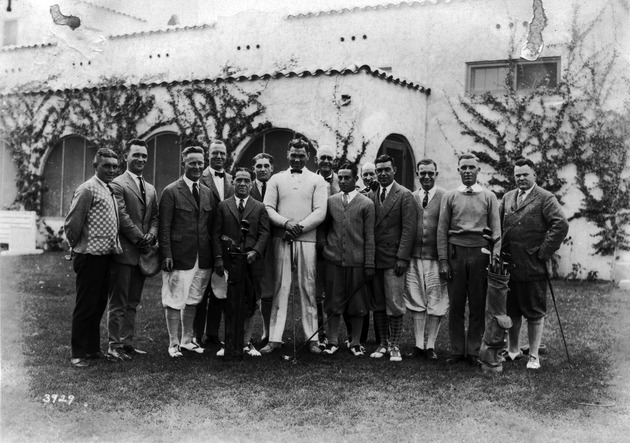 Jack Dempsey and Crowd of Golfers