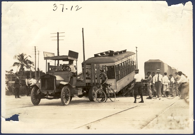 Unloading Trolley Cars for Miami Beach