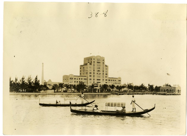 Gondolas in Front of the Flamingo Hotel (Miami Beach, Fla.)