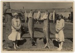 Two Women Posing with Tarpon and Other Fish