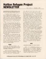 [1980-02] Haitian Refugee Project Newsletter, Vol. 1, Issue 1
