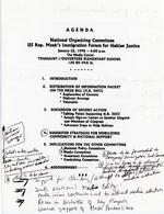 [1998-01-22] Agenda for National Organizing Committee-U.S. Rep Meek's Immigration Forum for Haitian Justice