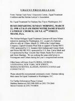 [1998-03] Urgent Press Release-Equal Treatment for Haitians Bus Trip to Washington, D.C.