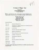 Program for 'It Takes a Village' Fest