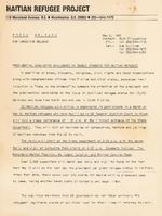 [1980-05-02] Press Release from Haitian Refugee Project, May 2, 1980