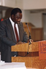 Male guest speaker at a Lincoln University event