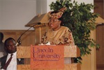 Female guest speaker at a Lincoln University event
