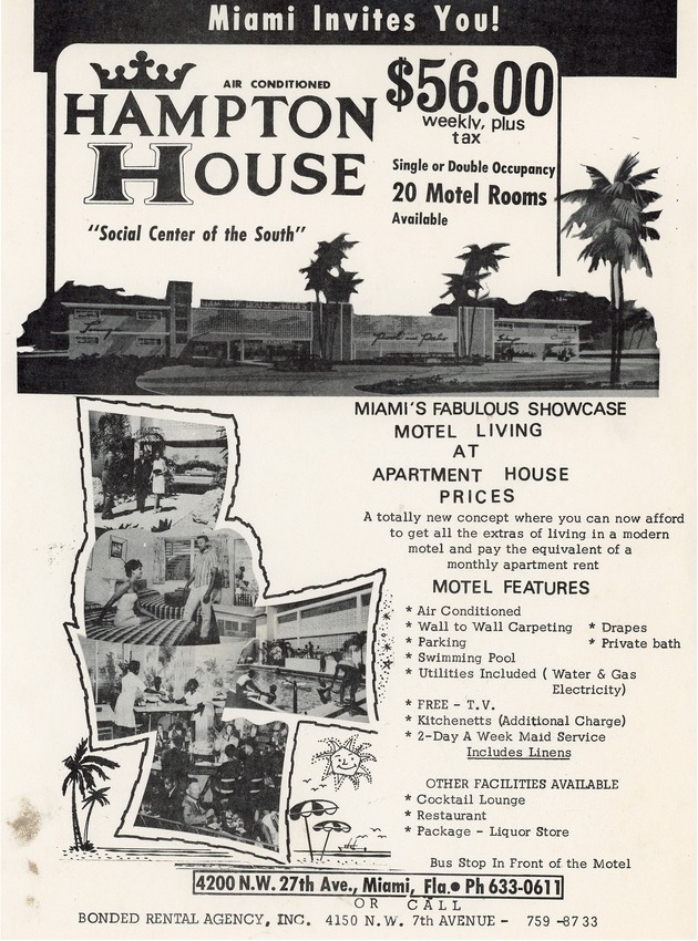 Hampton House Hotel Advertisement