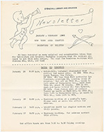 Daughters of Bilitis New York Chapter Newsletter - January/February 1960