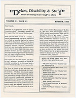 [1988-06-08] Dykes, Disability, and Stuff Vol. 1 Issue #1 Summer 1988