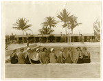 Swimsuit models by the pool of the Roney Plaza Hotel's Cabaña Sun Club