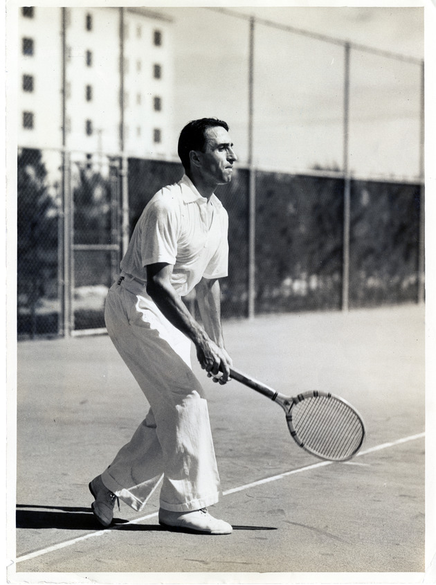 Georges Du Manoir playing tennis