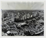 [1953-10-18] Aerial view facing north-west above Bayfront Park on Biscayne Bay