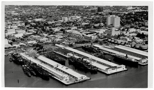Aerial View of Miami Piers and Surrounding Area
