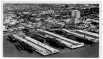 [1920/1949] Aerial View of Miami Piers and Surrounding Area