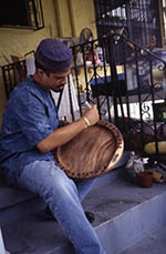 [2000] Adrian Castro making an opón Ifá, or divination tray