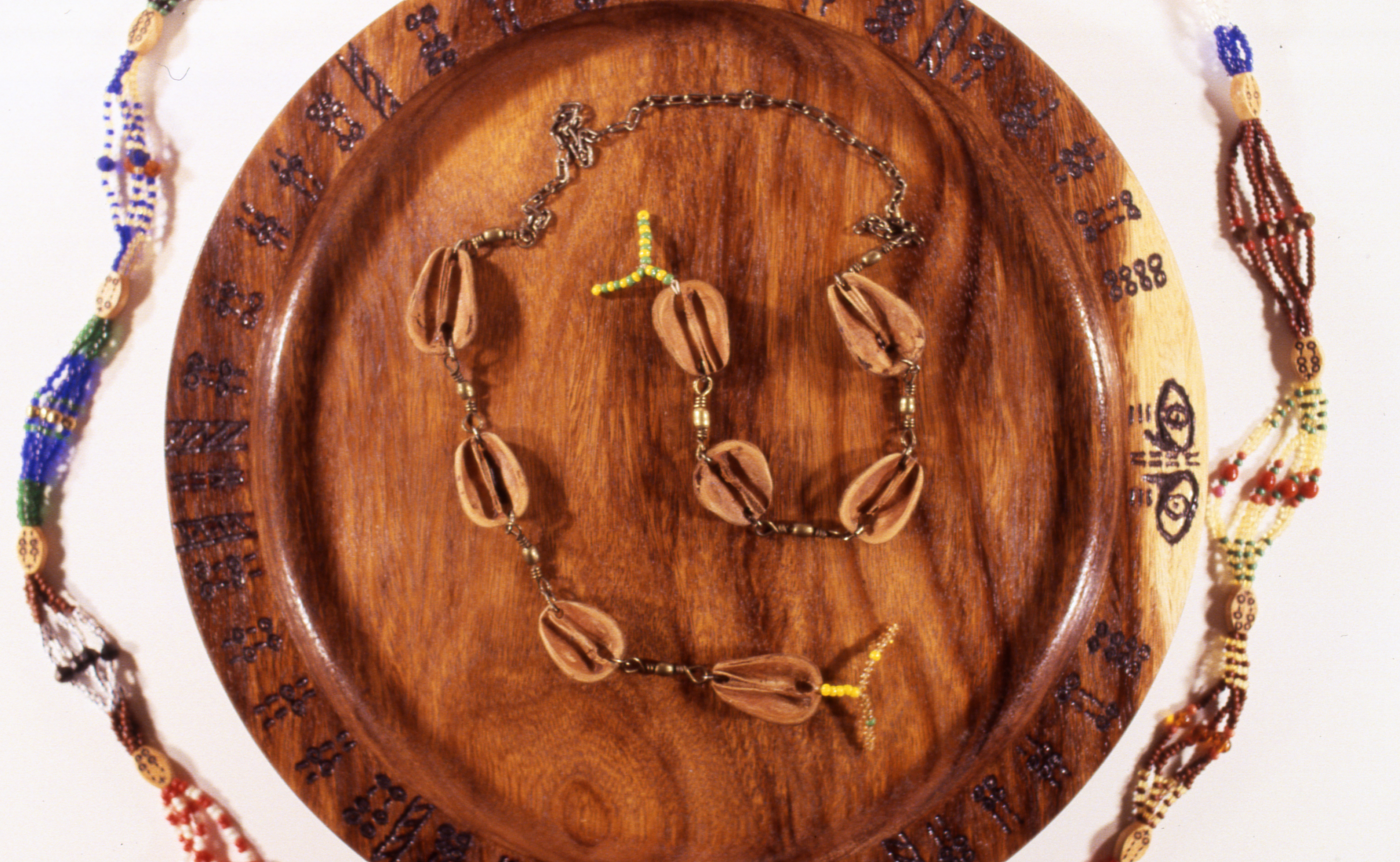 Detail of Ifá Paraphernalia: Divination Tray, Opele Tray, Mazo Ifá