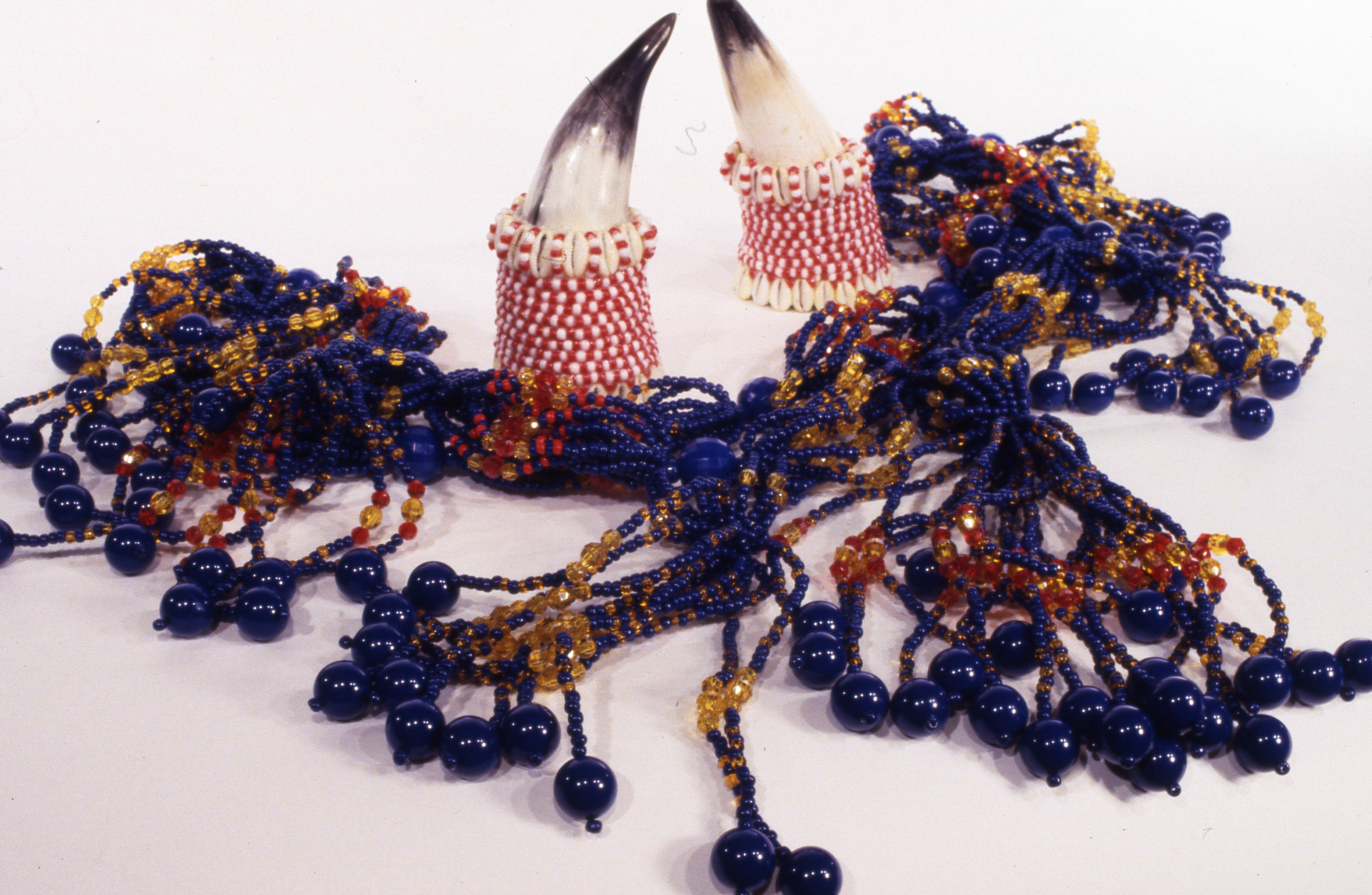 Beaded horns for Ogé and Mazo for Oshosi