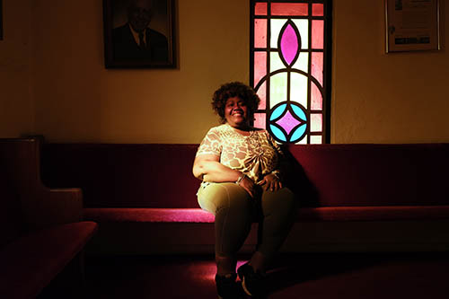 Carolyn Donaldson sits in Macedonia Church