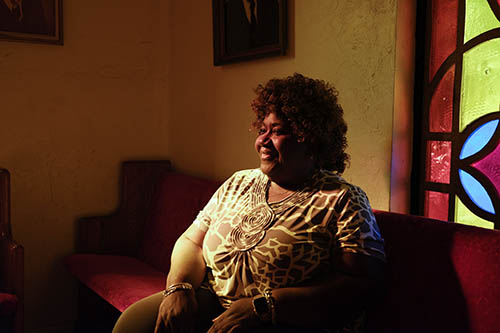 Carolyn Donaldson sits in Macedonia Church