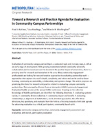 Toward a Research and Practice Agenda for Evaluation in Community-Campus Partnerships