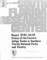 [1983-01] Status of the Eastern Indigo Snake in Southern Florida National Parks and Vicinity