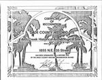 Certificate of Recognition for Dade County Historic Site Arch Creek Archaeological site