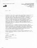 Notification letter from Ivan A. Rodriguez, Director of Historic Preservation Division, Miami, Florida, April 1, 1985, regarding Arch Creek archaeological designation