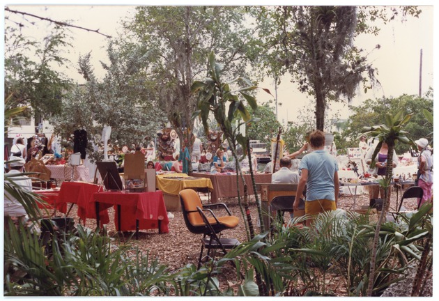 Sale tables at the Arch Creek Park Semi-Annual Plant Sale Event