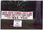 Arch Creek Pioneer Family BBQ sign