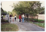 Group checking Military Trail at the north gate, looking south, 2002