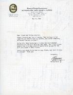 Letter from Harvey Ruvin, County Commissioner, to Dear Friend and Fellow-Futurist,  May 22, 1990