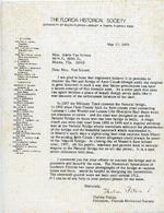 Letter from Thelma Peters, President Florida Historical Society, to Mrs. Adele Van Sciven, Miami, Florida, May 17, 1976