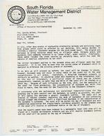 [1988-09-15] Letter from Tilford C. Creel, Deputy Executive Director South Florida Water Management District, to Carol Helene, President Arch Creek Trust, September 15, 1988