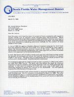 Letter from Tilford C. Creel, Deputy Executive Director South Florida Water Management District, to Carol Helene, President Arch Creek Trust, March 15, 1989