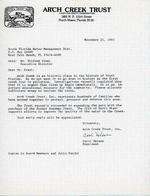 [1993-11-21] Letter from Carol Helene, President Arch Creek Trust, to Tilford Creel, Executive Director South Florida Water Management District, November 21, 1993