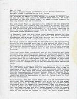 [1989-05-15] Memorandum from Arch Creek Trust to Stephen Clark and County Commissioners, May 15, 1989