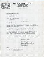 [1985-10-25] Letter from Elmore Kerkela, Vice President Arch Creek Trust, to John Renfrow, Director Metropolitan Dade County Dept. of Environmental Resources Management,  October 25, 1985