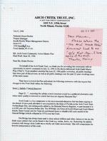 [1996-07-08] Letter from Wesley Wilson and Carol Helene, Arch Creek Trust, to Deborah Drum-Duclos, Project manager South Florida Water Management District, North Miami, Florida, July 8, 1996