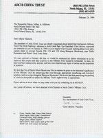 Letter from Carol Helene, President Arch Creek Trust, to Jeffrey A. Mishcon, Honorable Mayor of North Miami Beach City, February 24, 1994