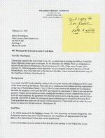 Letter Maureen Brody Harwitz to Marty Washington, Date County Parks Department, February 13, 1995