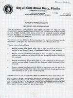 Notice of Public Hearing, Planning and Zoning Board, City of North Miami Beach, Florida, March 3, 1995