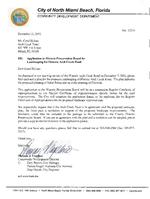 [1999-12-11] Letter from Thomas Vageline, City of North Miami Beach Community Development Director, to Carol Helene, Arch Creek Trust, December 11, 1999