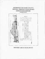 Designation Report Historic Arch Creek Road (Amended 9/20/95)