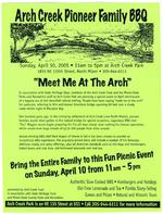 Arch Creek Pioneer Family BBQ : Meet me at the Arch