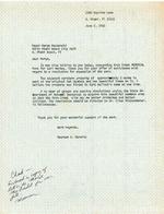 Letter from Maureen Harwitz to Marge MacDonald, Mayor of North Miami Beach, June 2, 1982