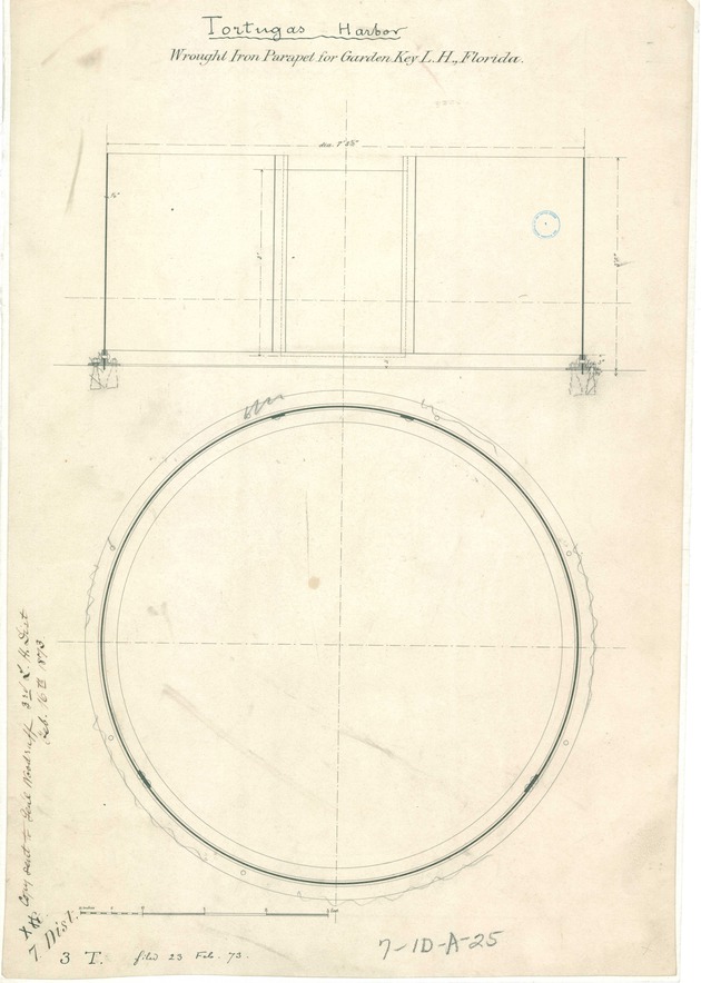 Wrought Iron Parapet for Garden Key L.H., Florida